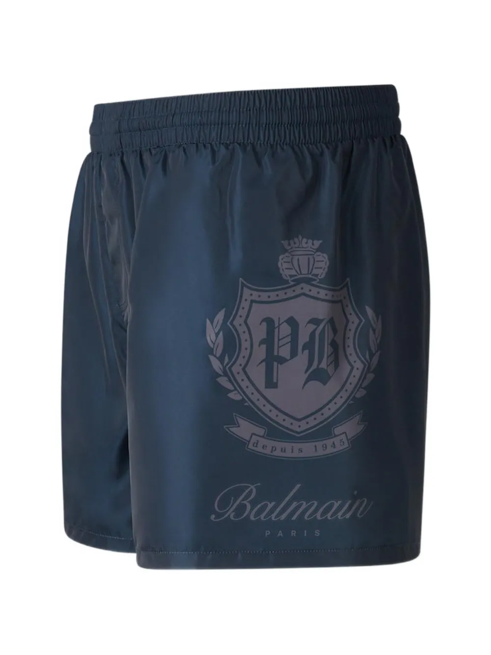  Balmain Logo-print Swim Shorts - Blue 