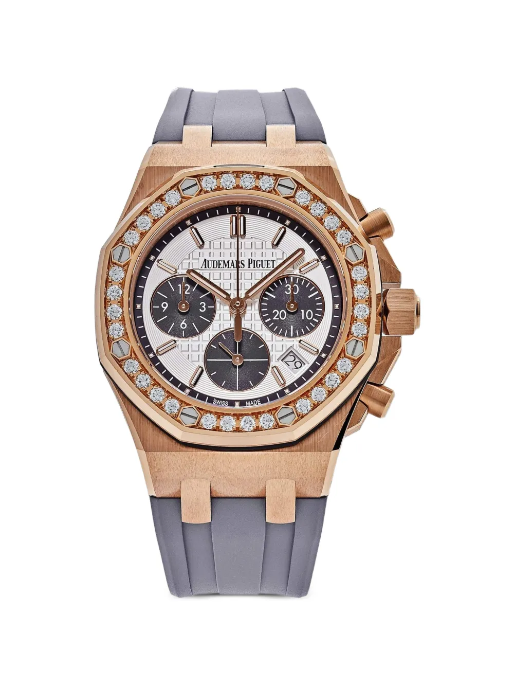 Audemars Piguet Orologio Royal Oak Offshore 37mm con diamanti 2023 - Grigio