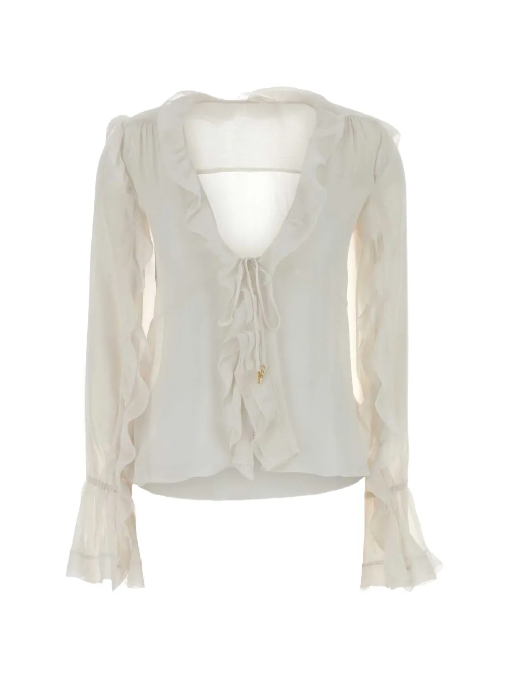Alberta Ferretti ruffled blouse - Neutrals