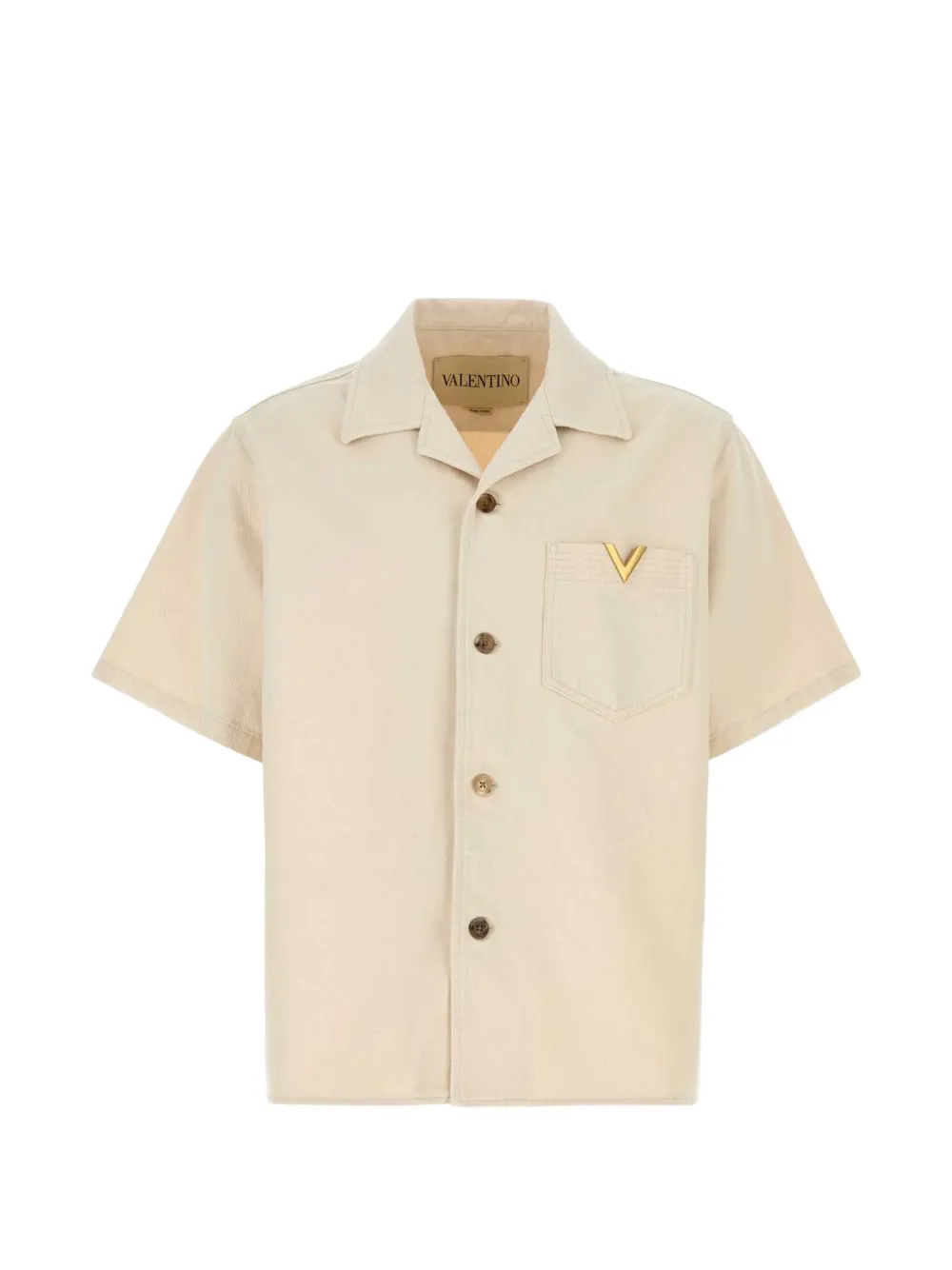 Valentino Garavani denim bowling shirt - Nude