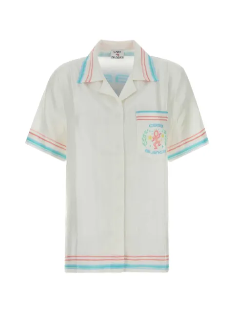 Casablanca striped-trim shirt