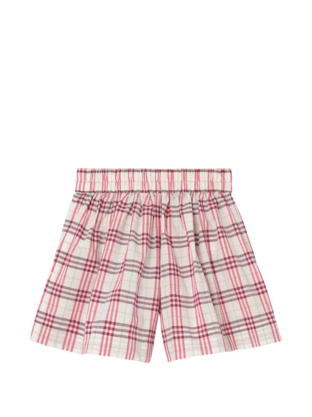  Burberry Kids Check Cotton Shorts - Neutrals 