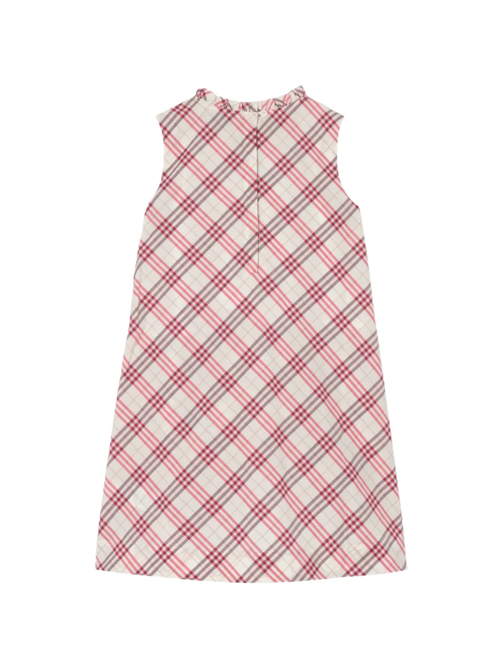 Burberry Kids Geruite katoenen jurk Beige