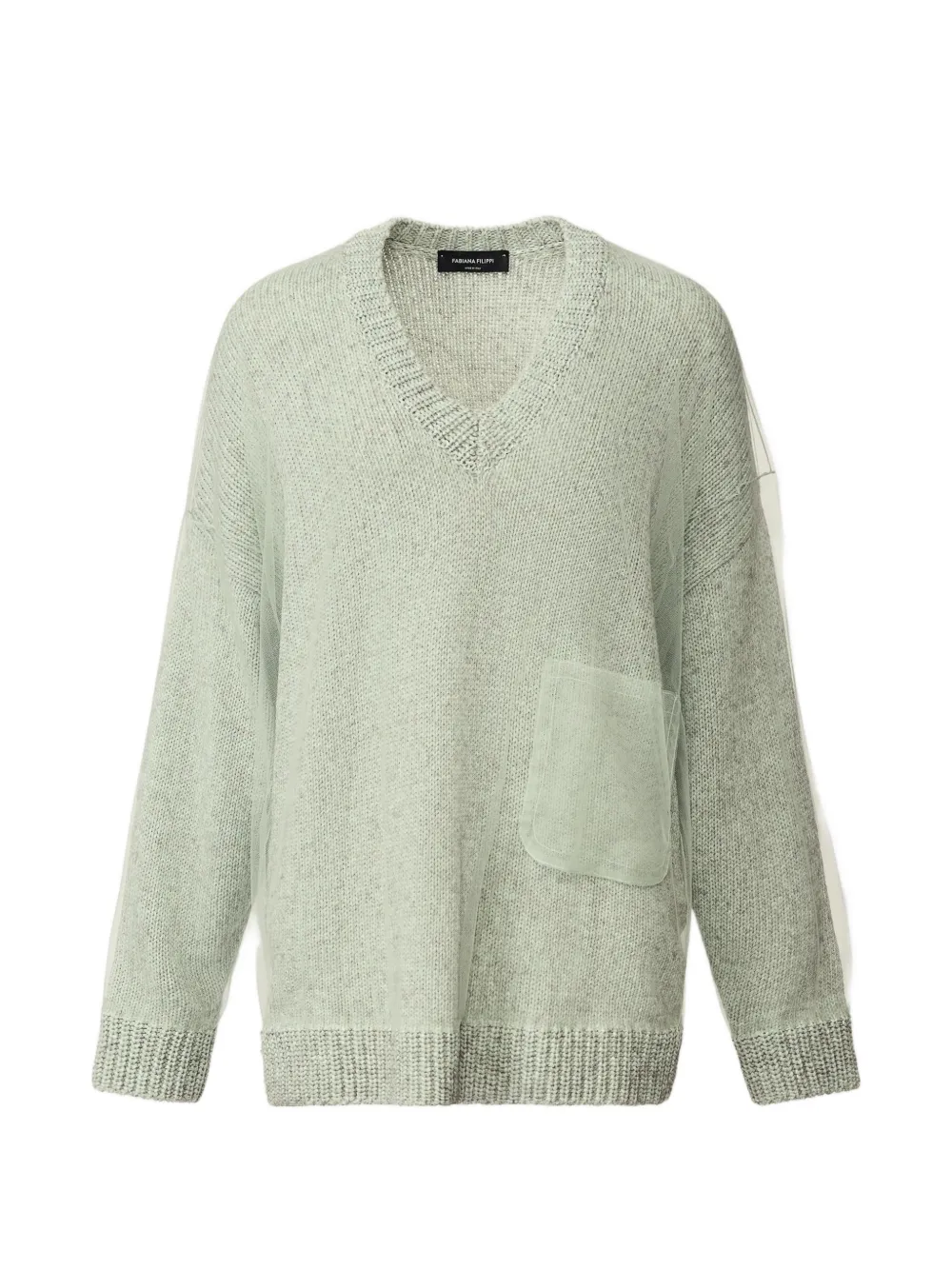 Fabiana Filippi Mouliné V-neck jumper - Verde
