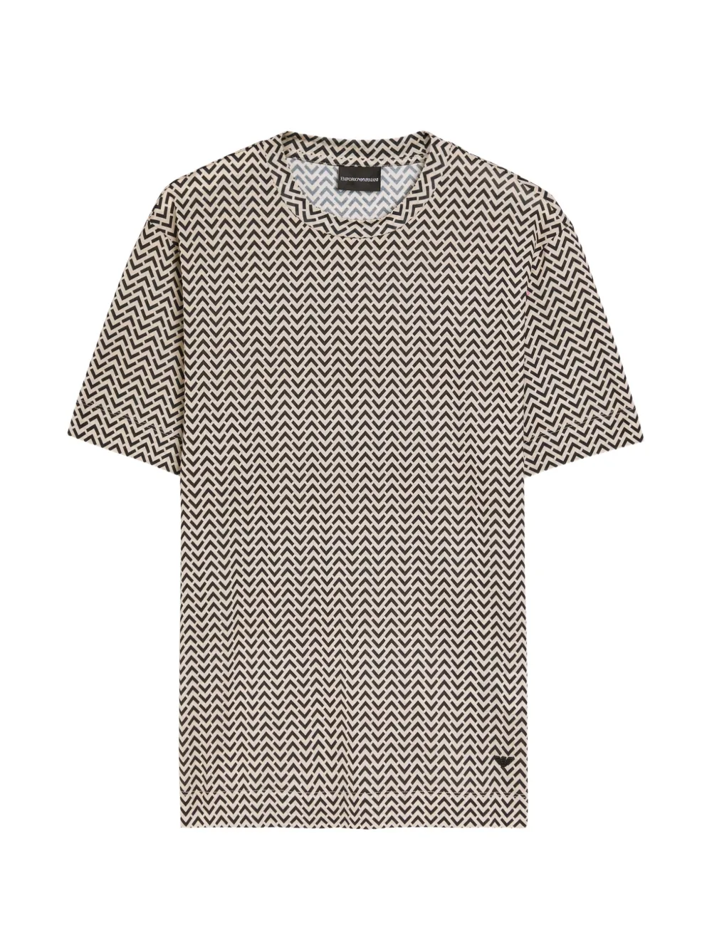 Emporio Armani chevron-patterned T-shirt - Toni neutri