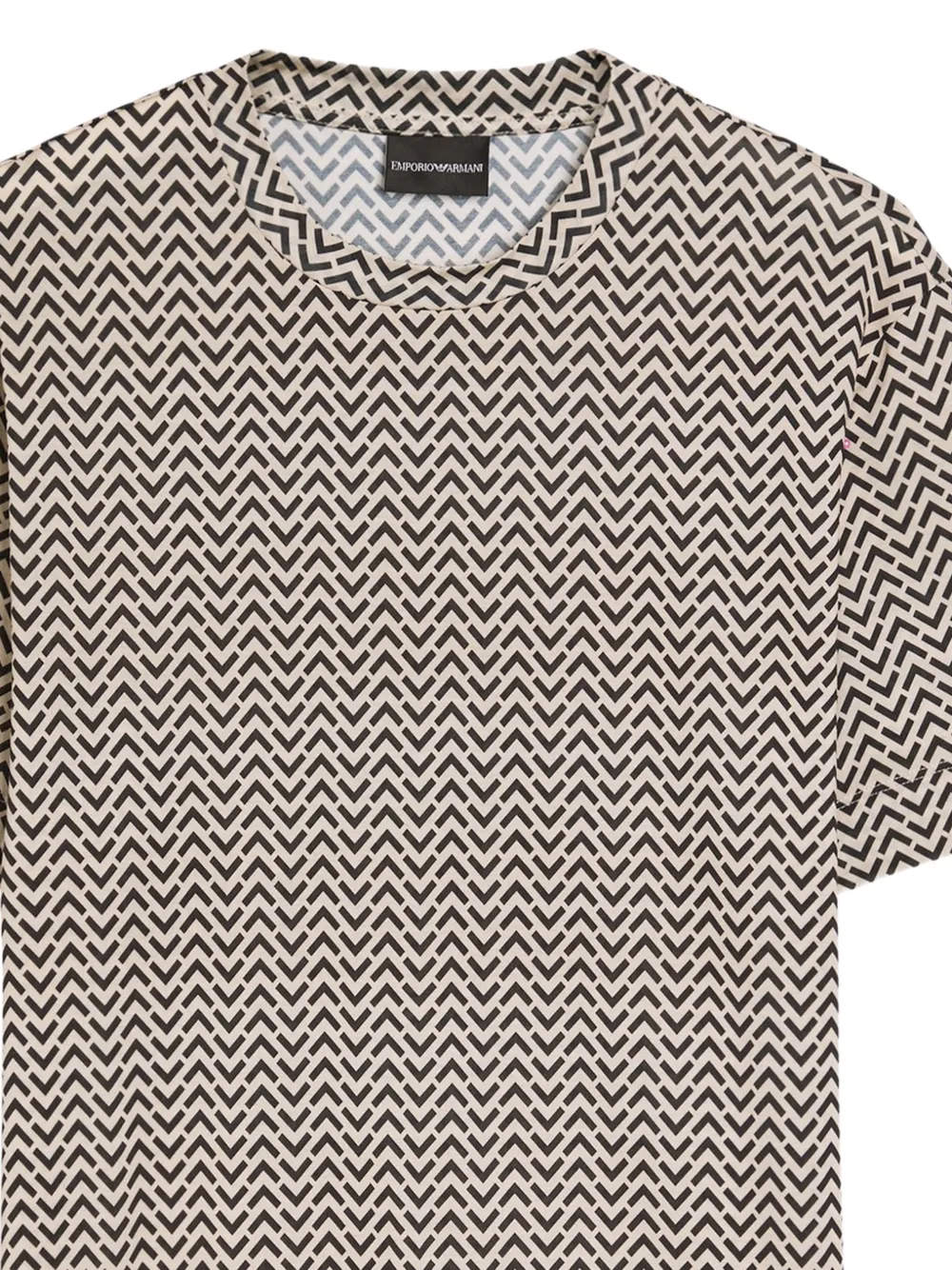 Emporio Armani T-shirt met chevron-patroon Beige