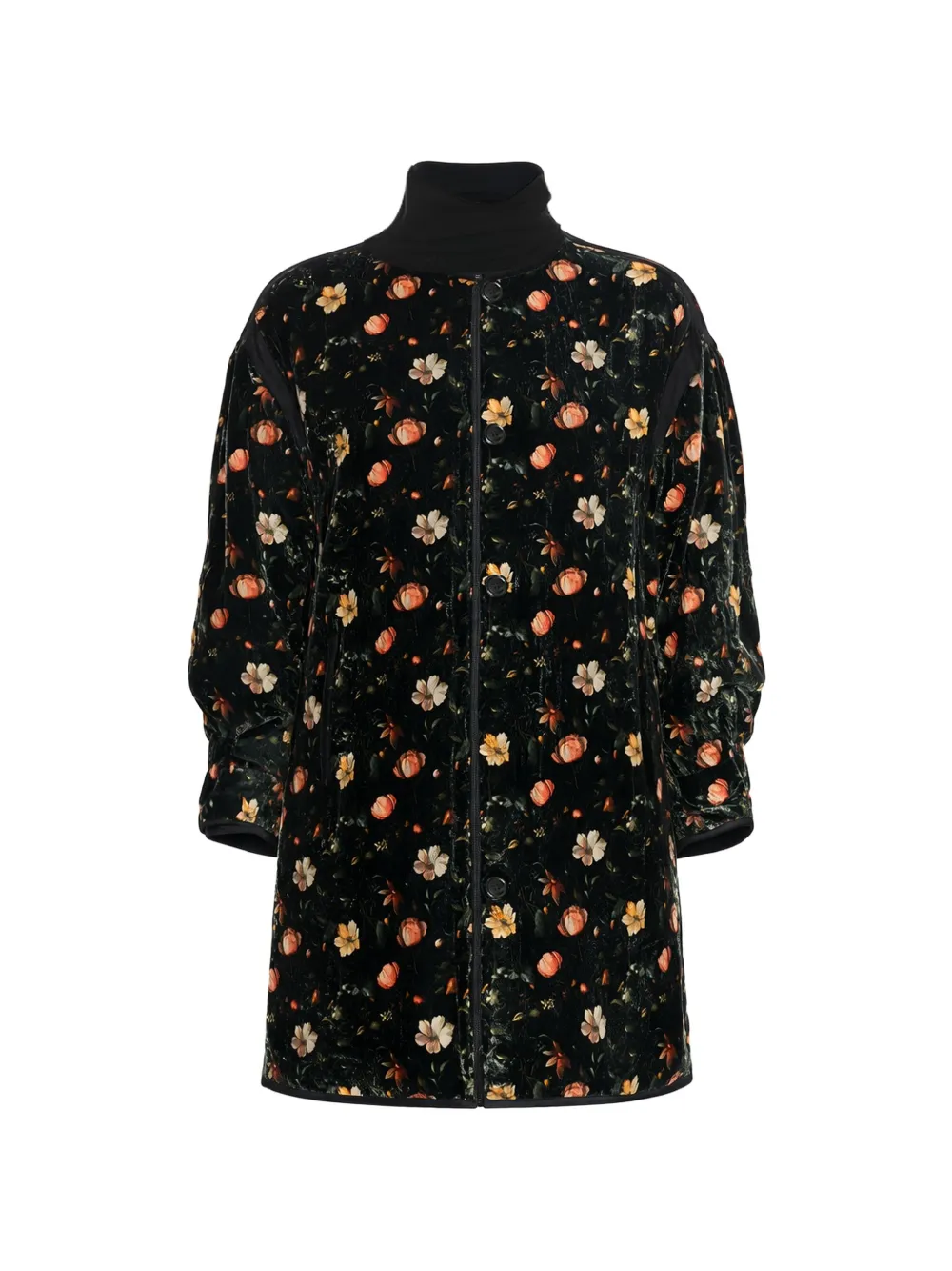 R13 floral-print coat - Black