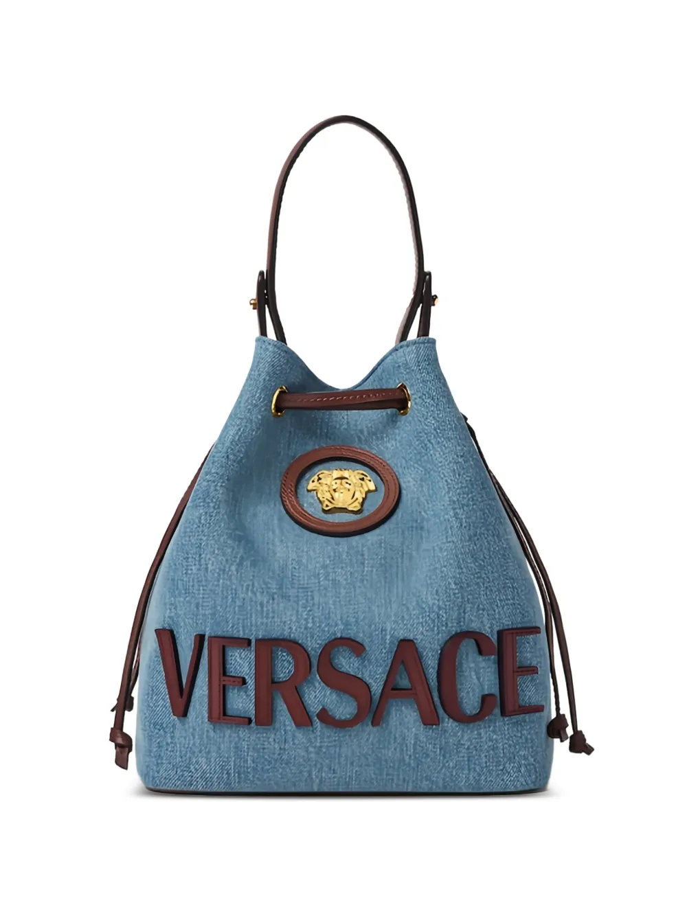 Versace Borsa tote La Medusa con coulisse - Blu