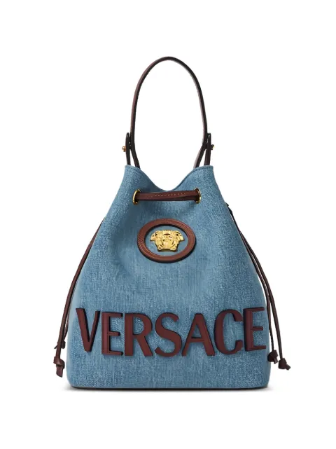 Versace La Medusa logo-plaque drawstring-fasteningtote bag