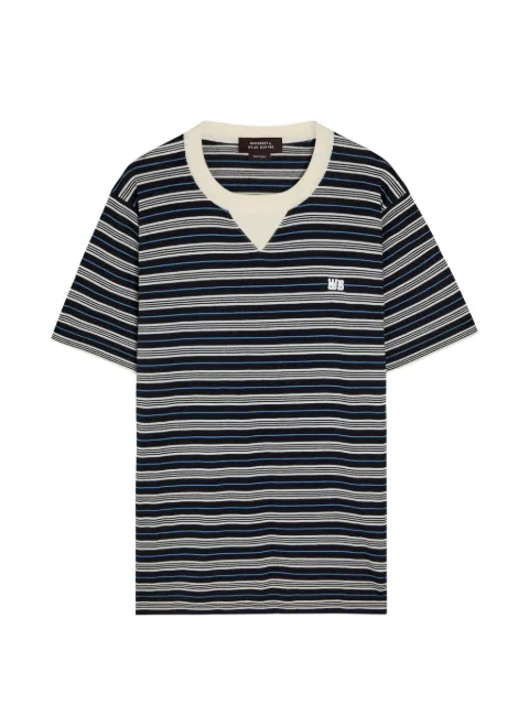 Wales Bonner striped-pattern V-neck T-shirt