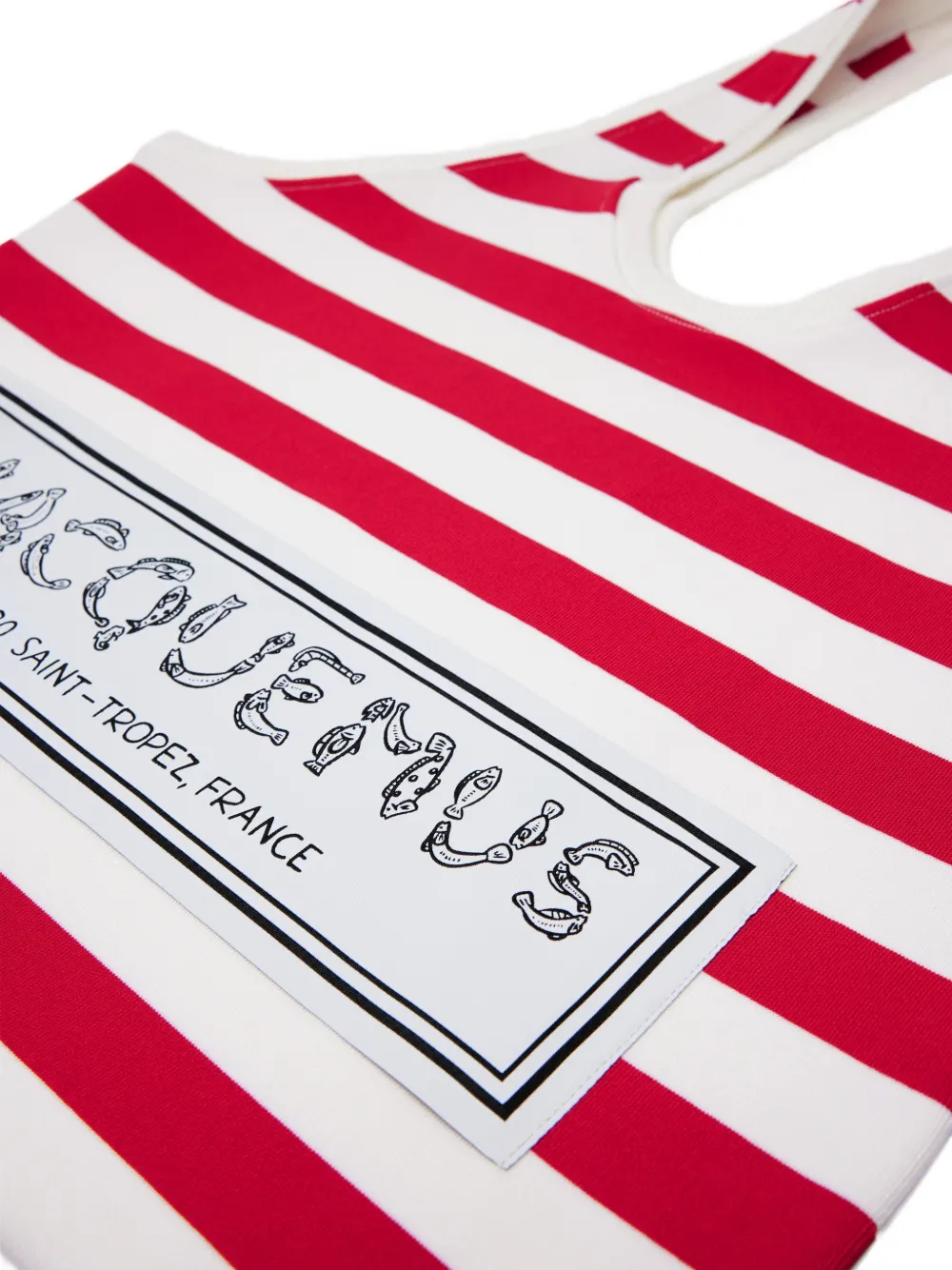 Jacquemus Marcel gestreepte shopper Rood
