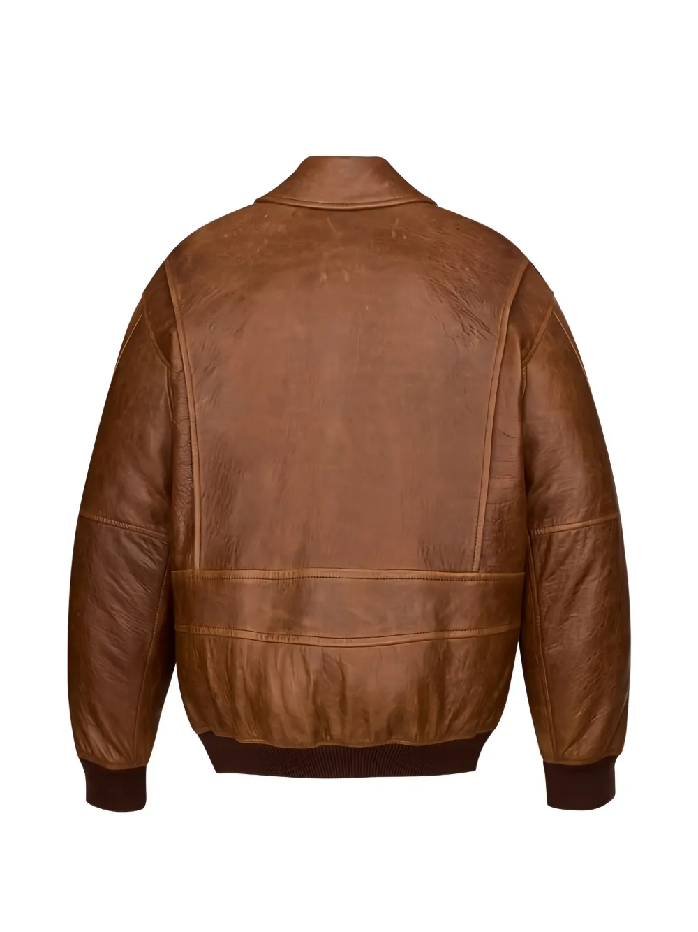 Saint Laurent Leren bomberjack Bruin