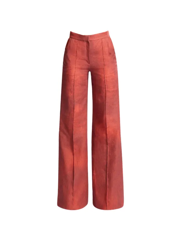 Elie Saab Printed Trousers in Red
