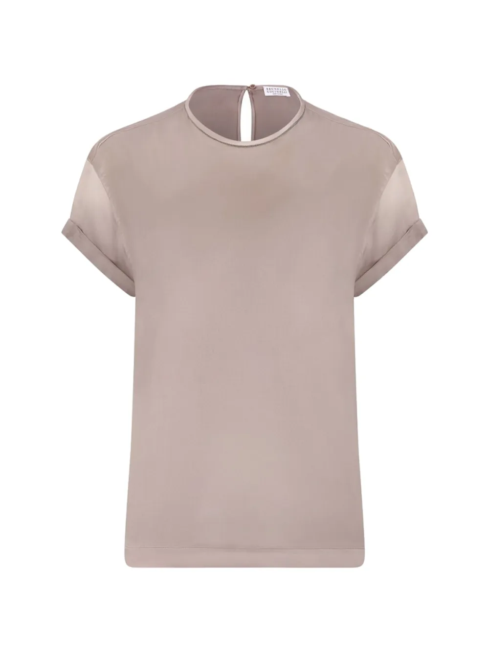 Brunello Cucinelli Cuffed-sleeve Top In Neutral