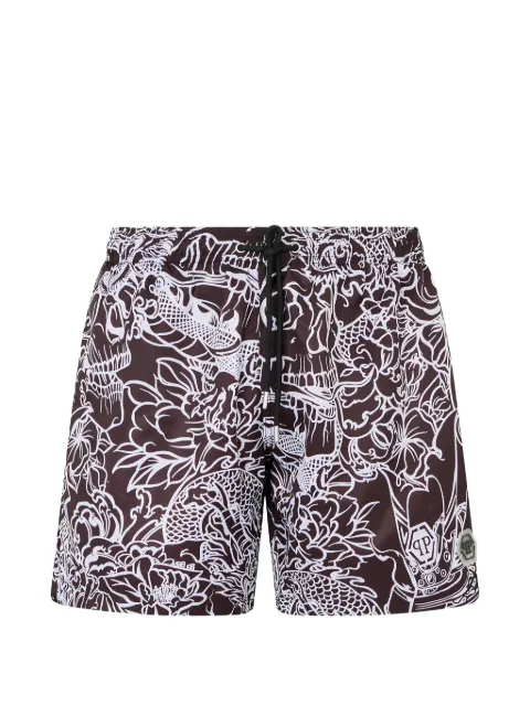 Philipp Plein dragon skull-print swim shorts