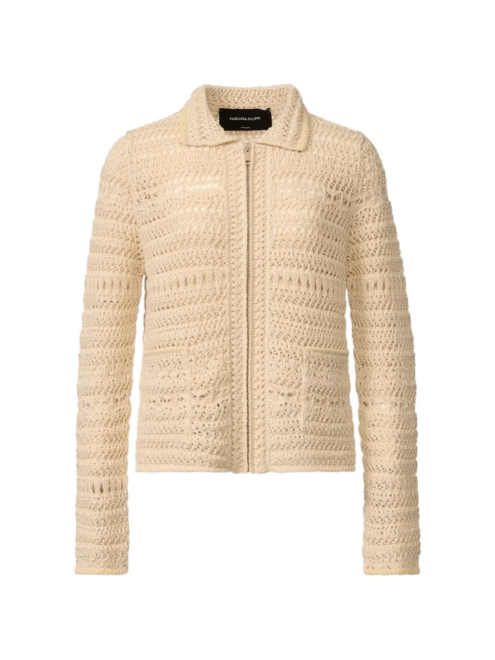 Fabiana Filippi crochet zip jacket - Nude