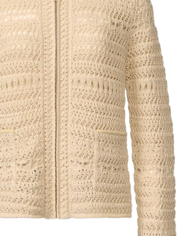 Fabiana Filippi Crochet Zip Jacket | Neutrals | FARFETCH SG
