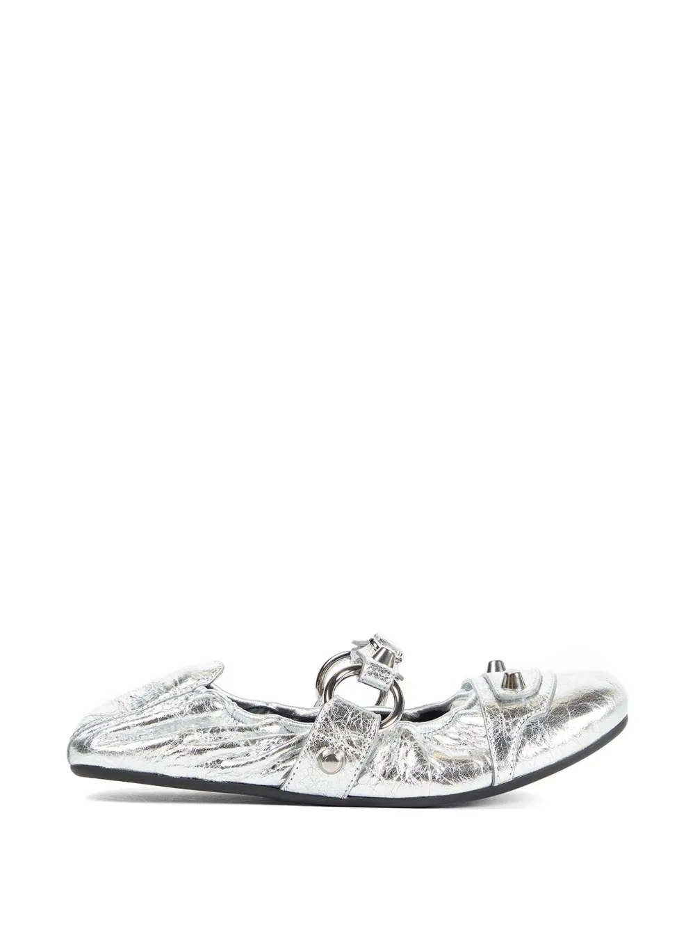 Balenciaga studded strap ballet flats - Silver