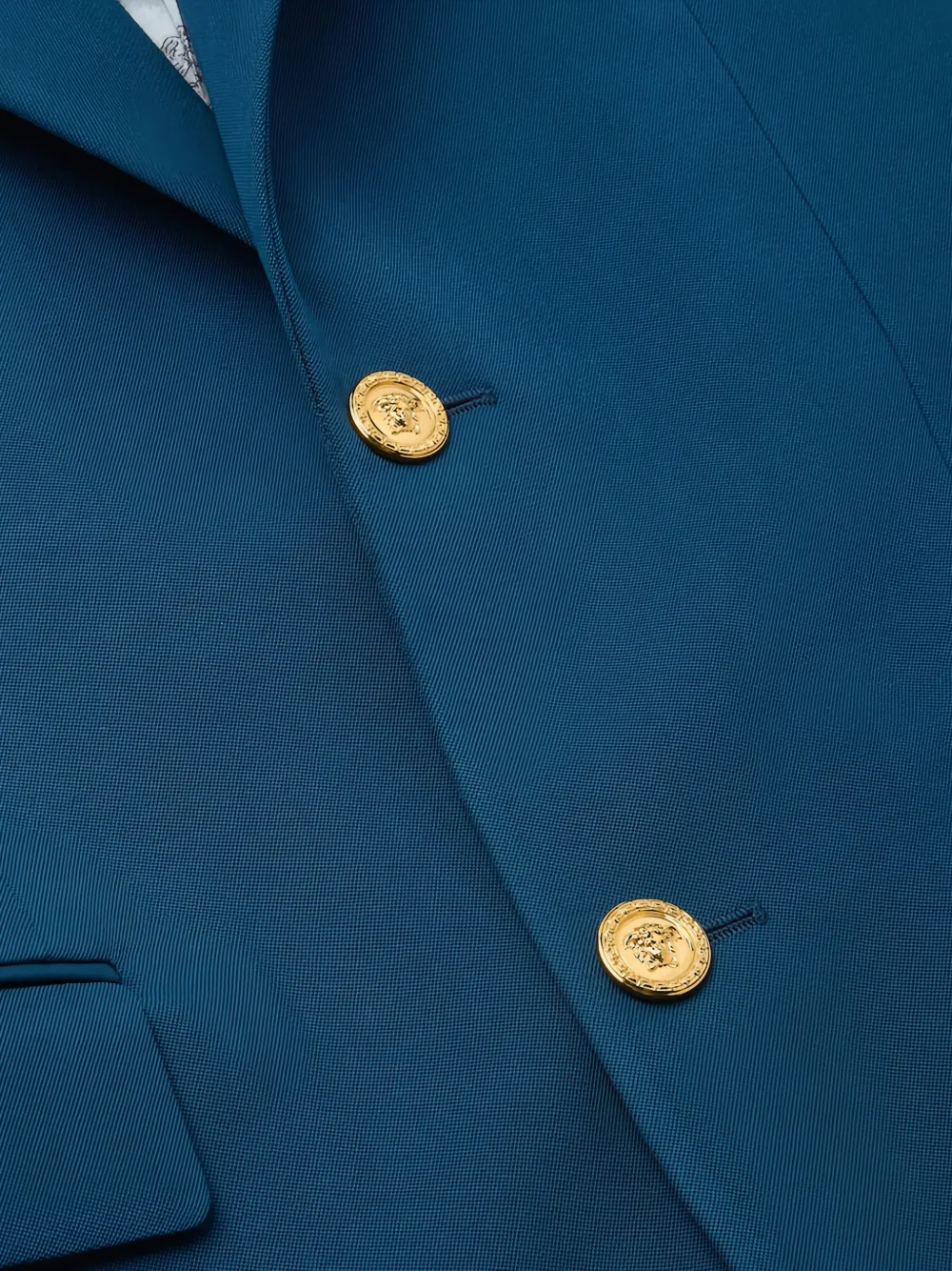  Versace Button Logo-patch Blazer - Blue 