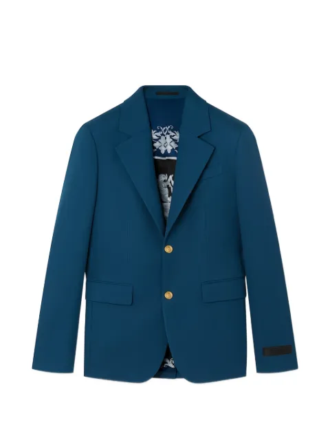 Versace button logo-patch blazer