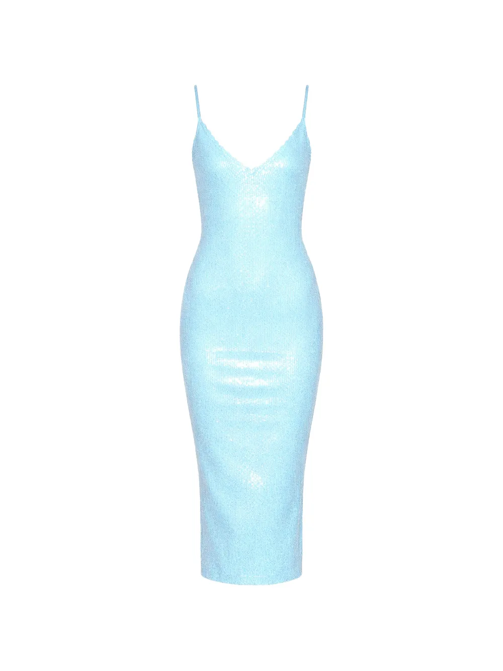 Fleur Du Mal sequin V-neck midi dress - Blu