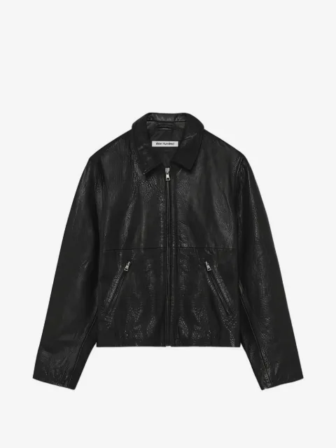 Won Hundred collared leather jacket