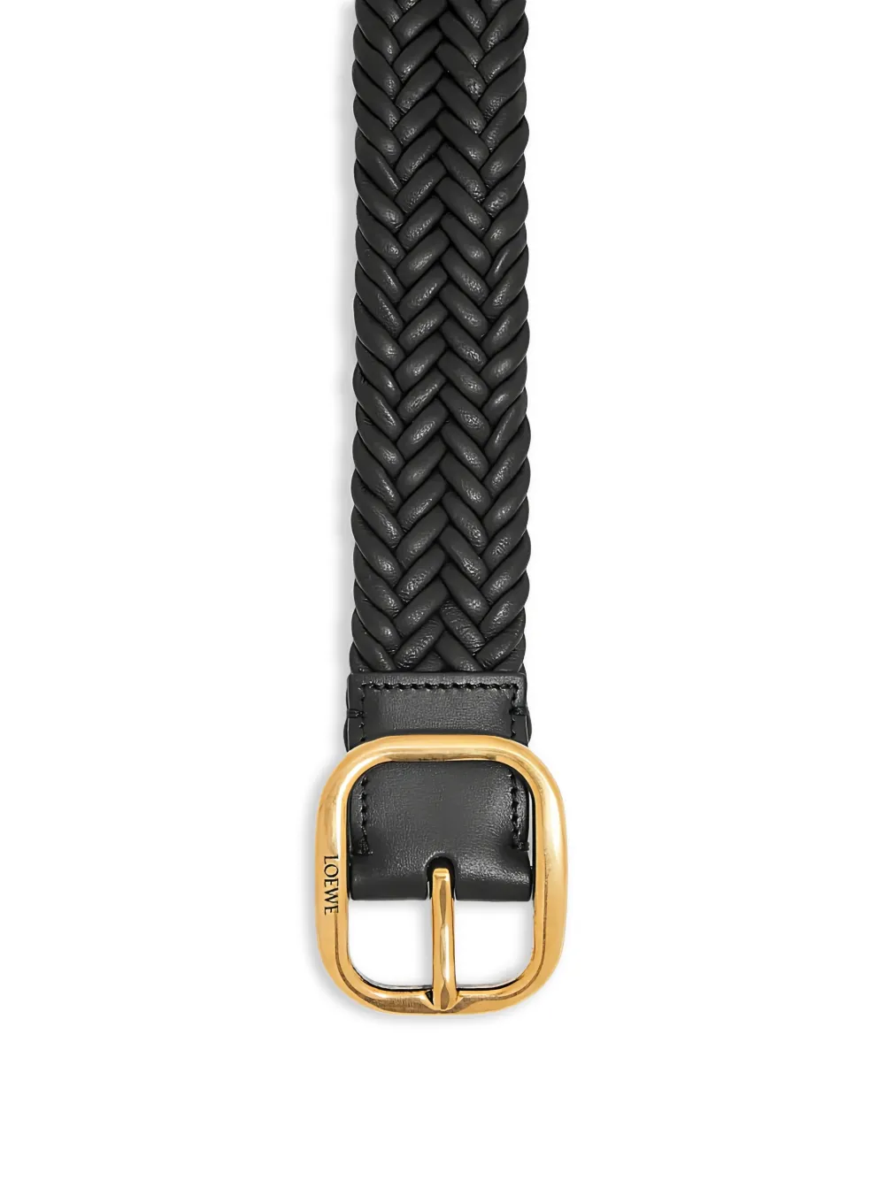  Loewe Braided Leather Belt - Black 
