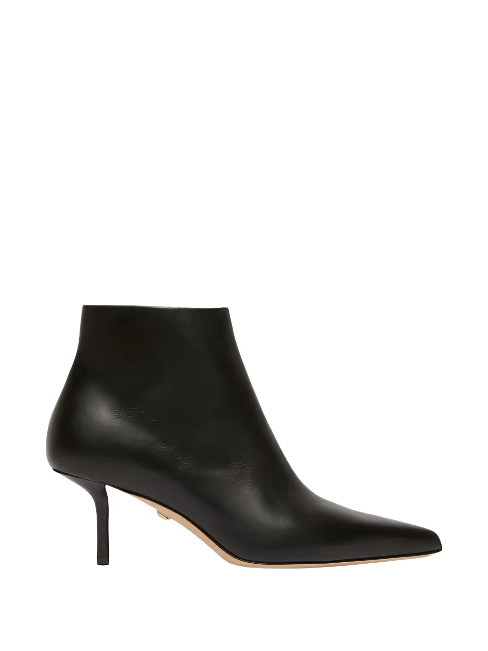 Max Mara Leather Ankle Boots With Zip In Black