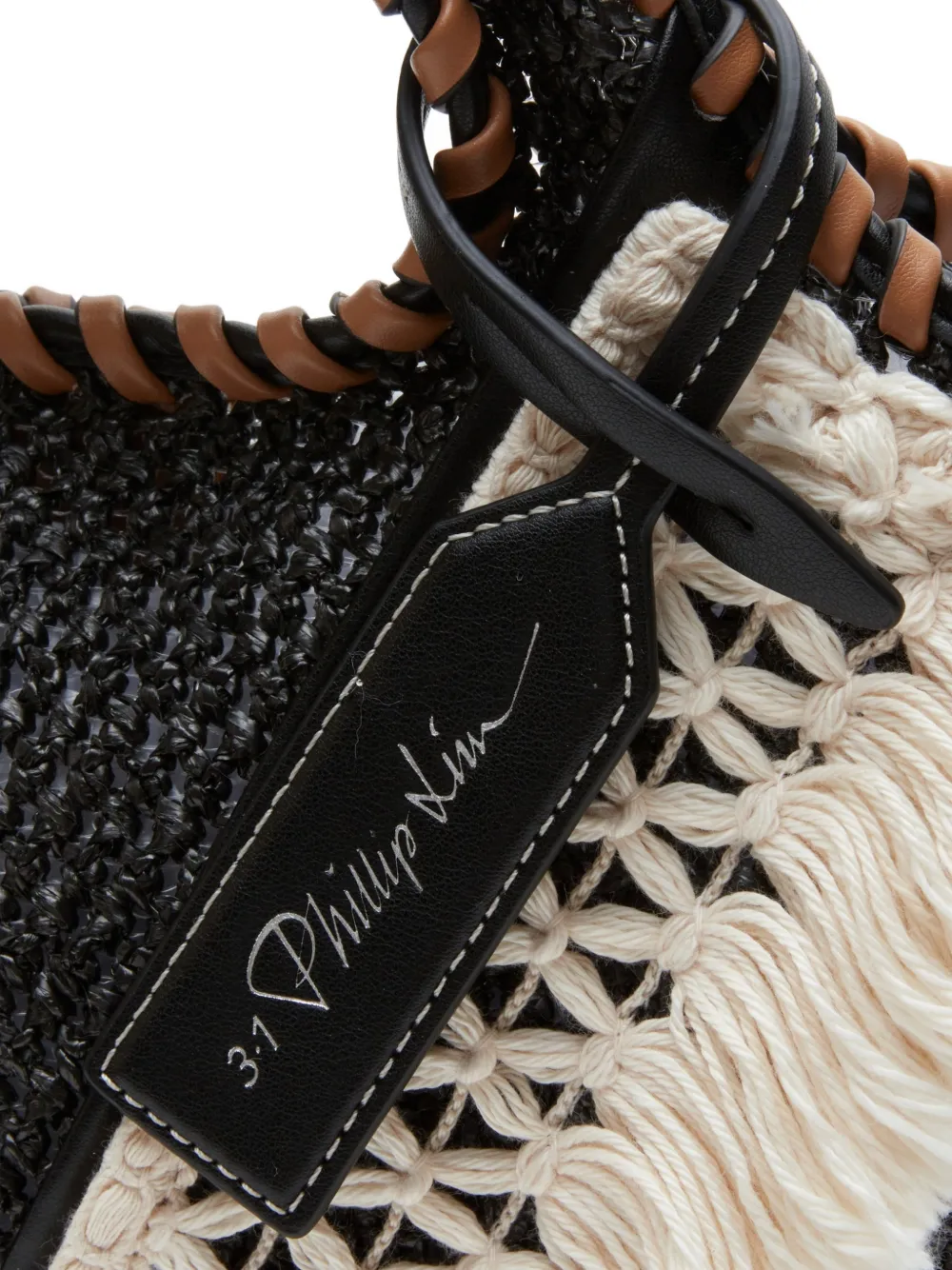 3.1 Phillip Lim Market mini-shopper met franje Zwart