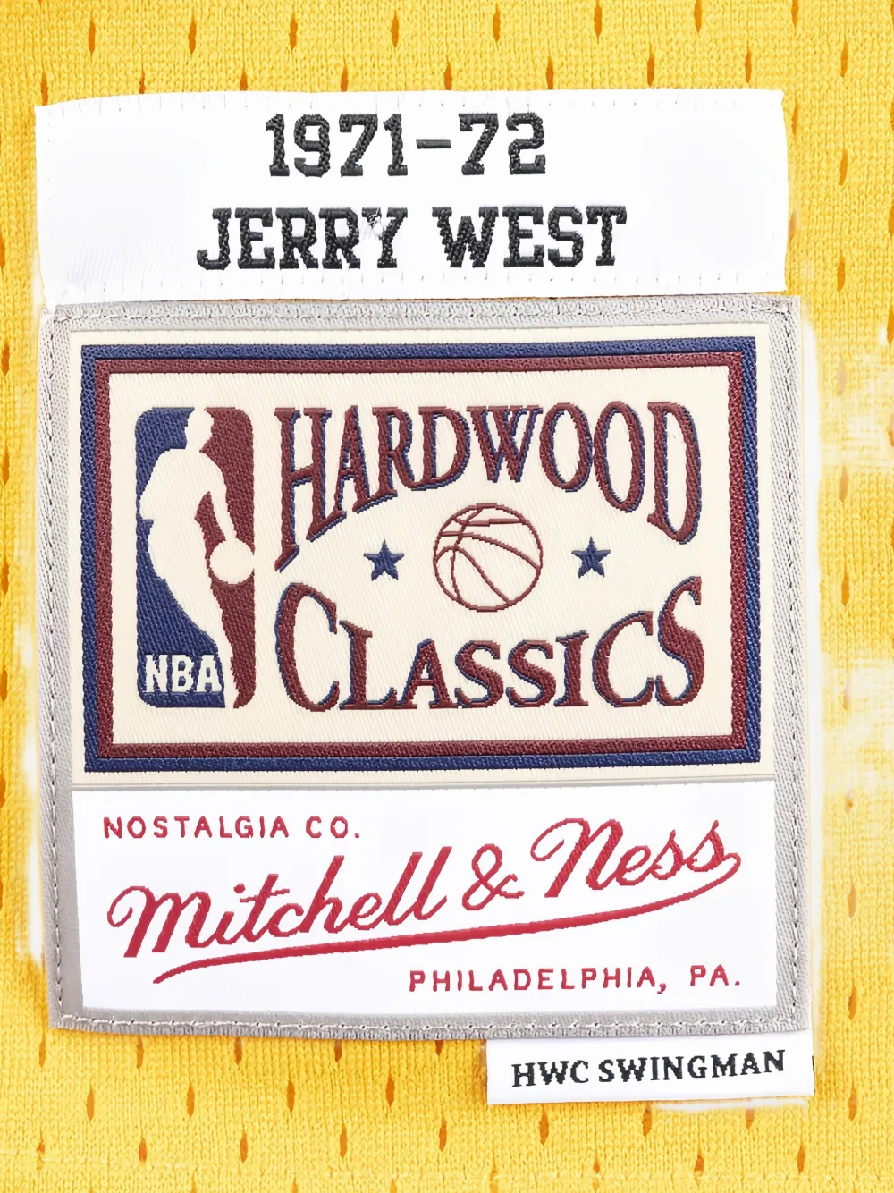 Mitchell & Ness "NBA LA Lakers 71 Jerry West" Authentieke jersey Geel