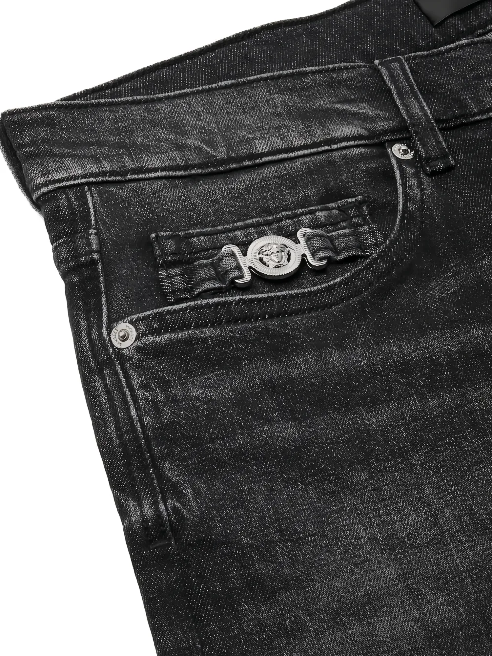 medusa-emblem slim-fit jeans