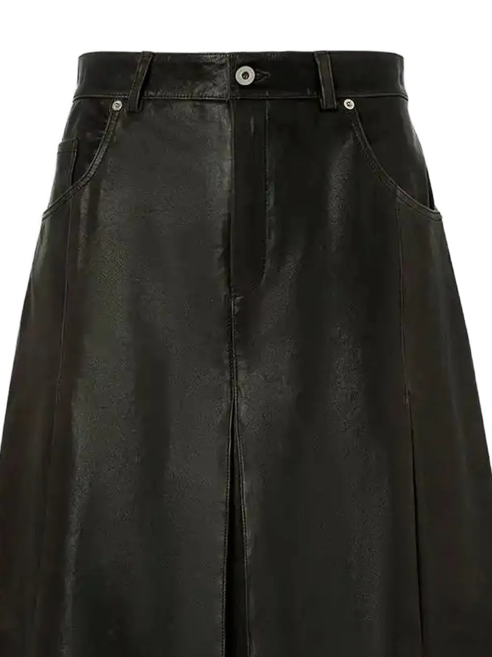  Halfboy Front-pleat Midi Skirt - Brown 