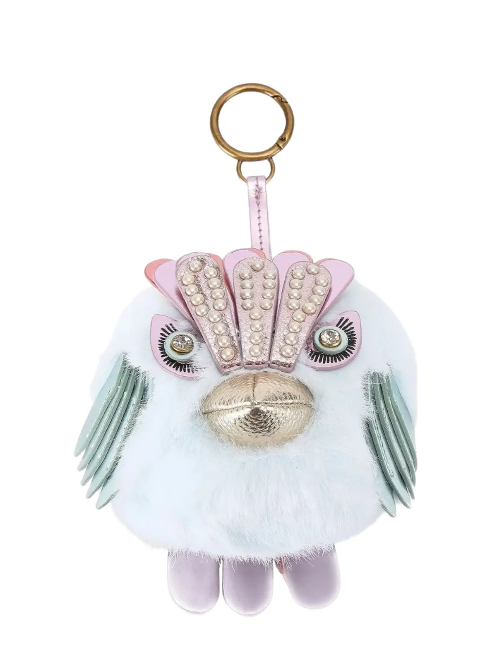 Kurt Geiger London pompom eagle charm keyring - Blu
