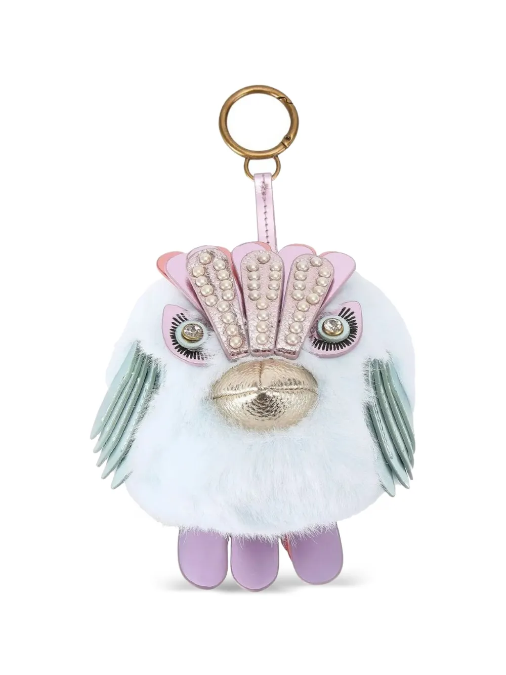 Kurt Geiger London pompom eagle charm keyring - Blu