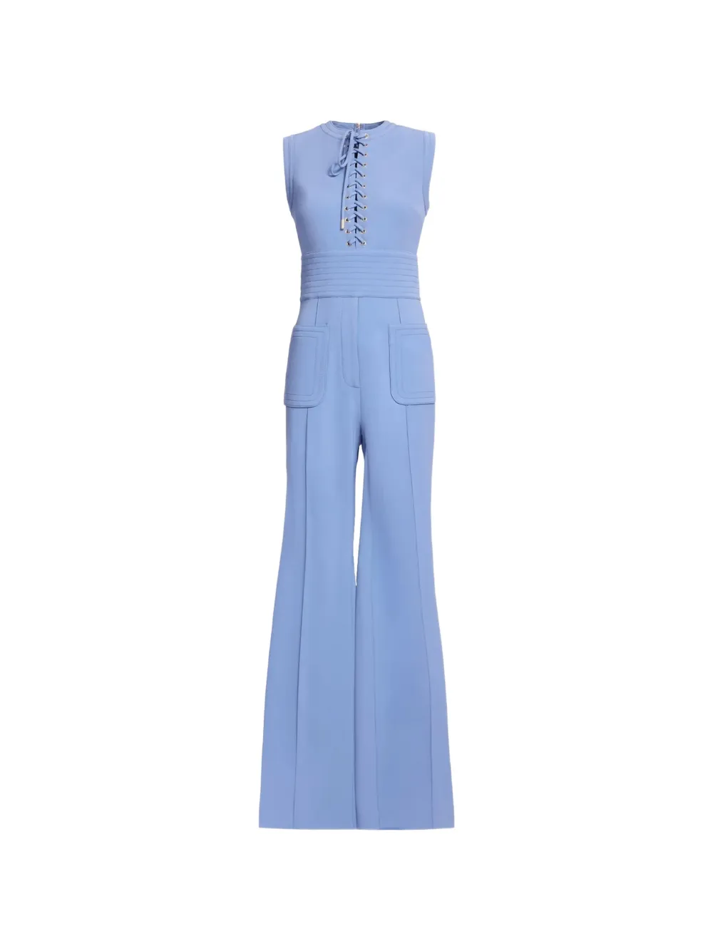 Elie Saab Cady lace-up jumpsuit - Blu