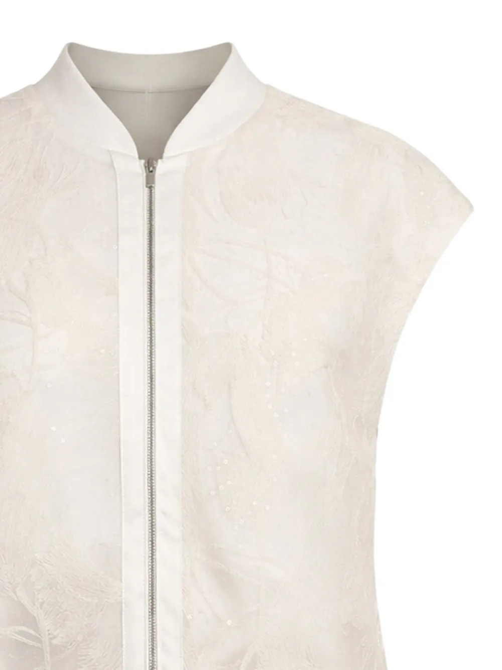 Peserico Gilet met borduurwerk en bloemen Beige