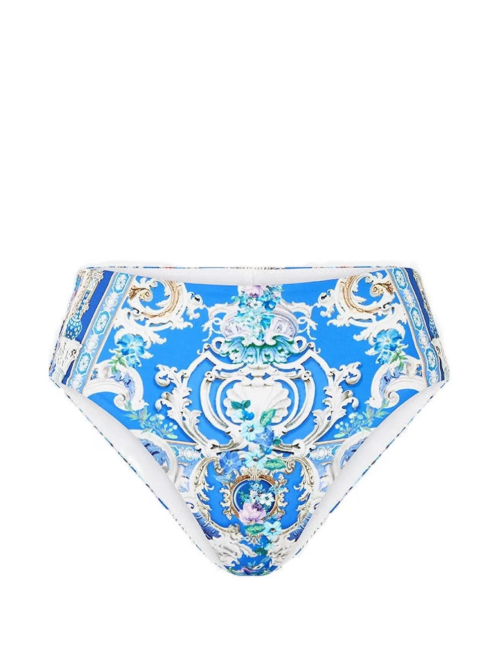 Camilla print bikini bottoms - Blu