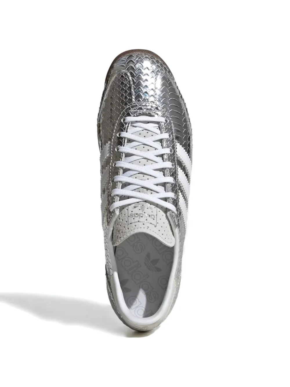 adidas Sneakers met drie strepen en reptiel-effect Zilver