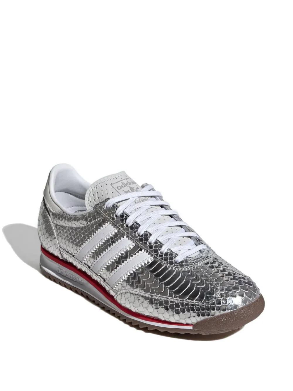 adidas Sneakers met drie strepen en reptiel-effect Zilver