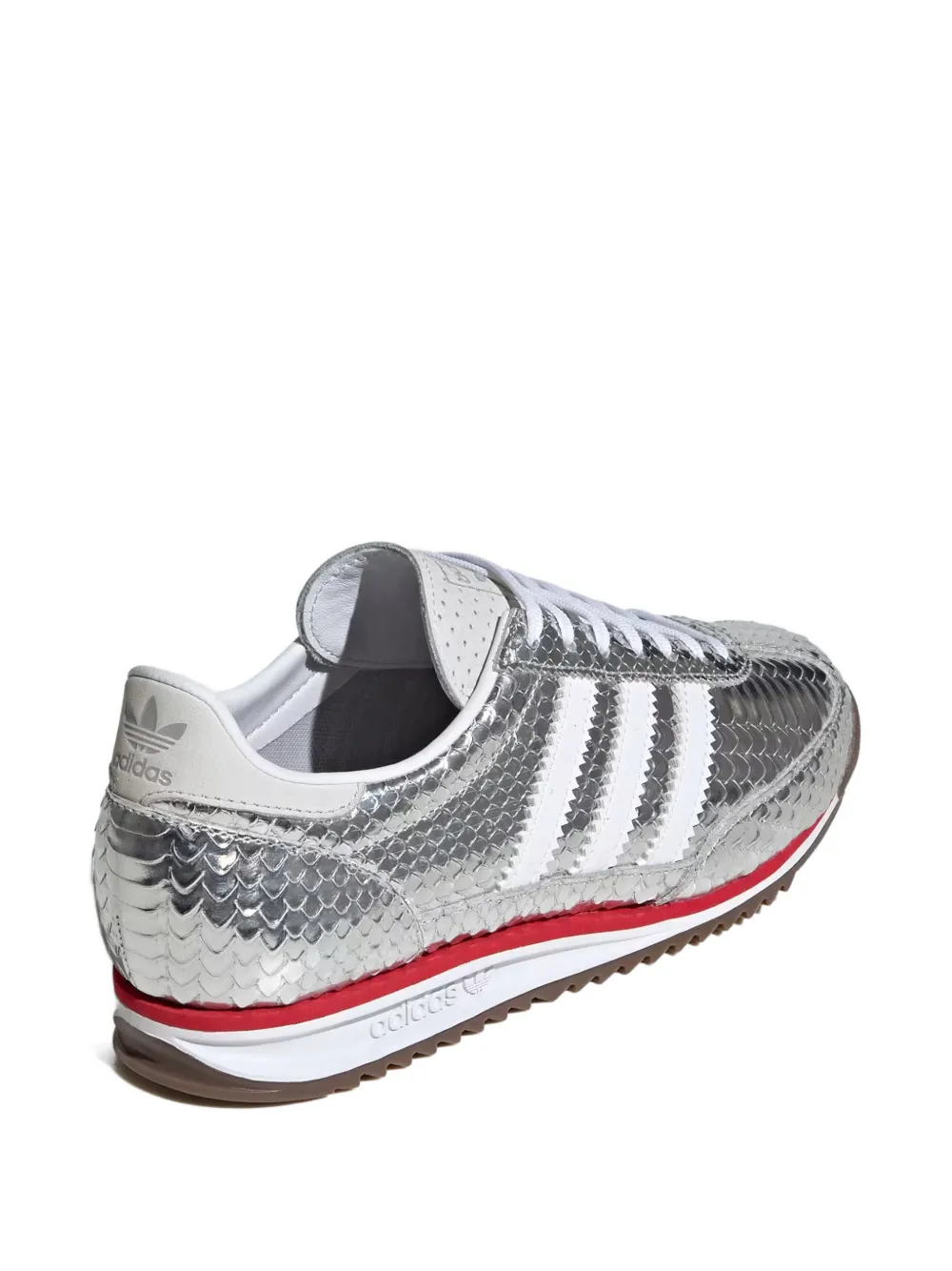 adidas Sneakers met drie strepen en reptiel-effect Zilver