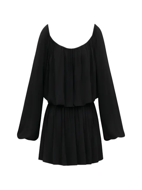 Saint Laurent vestido corto manga larga con diseño fruncido
