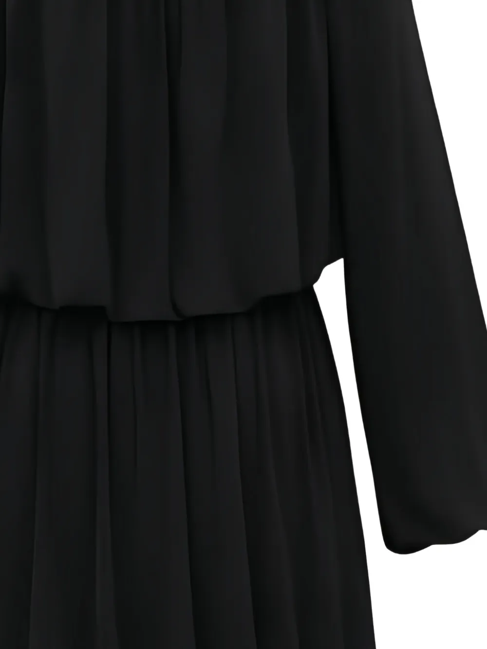 Saint Laurent Gesmockte mini-jurk met lange mouwen Zwart