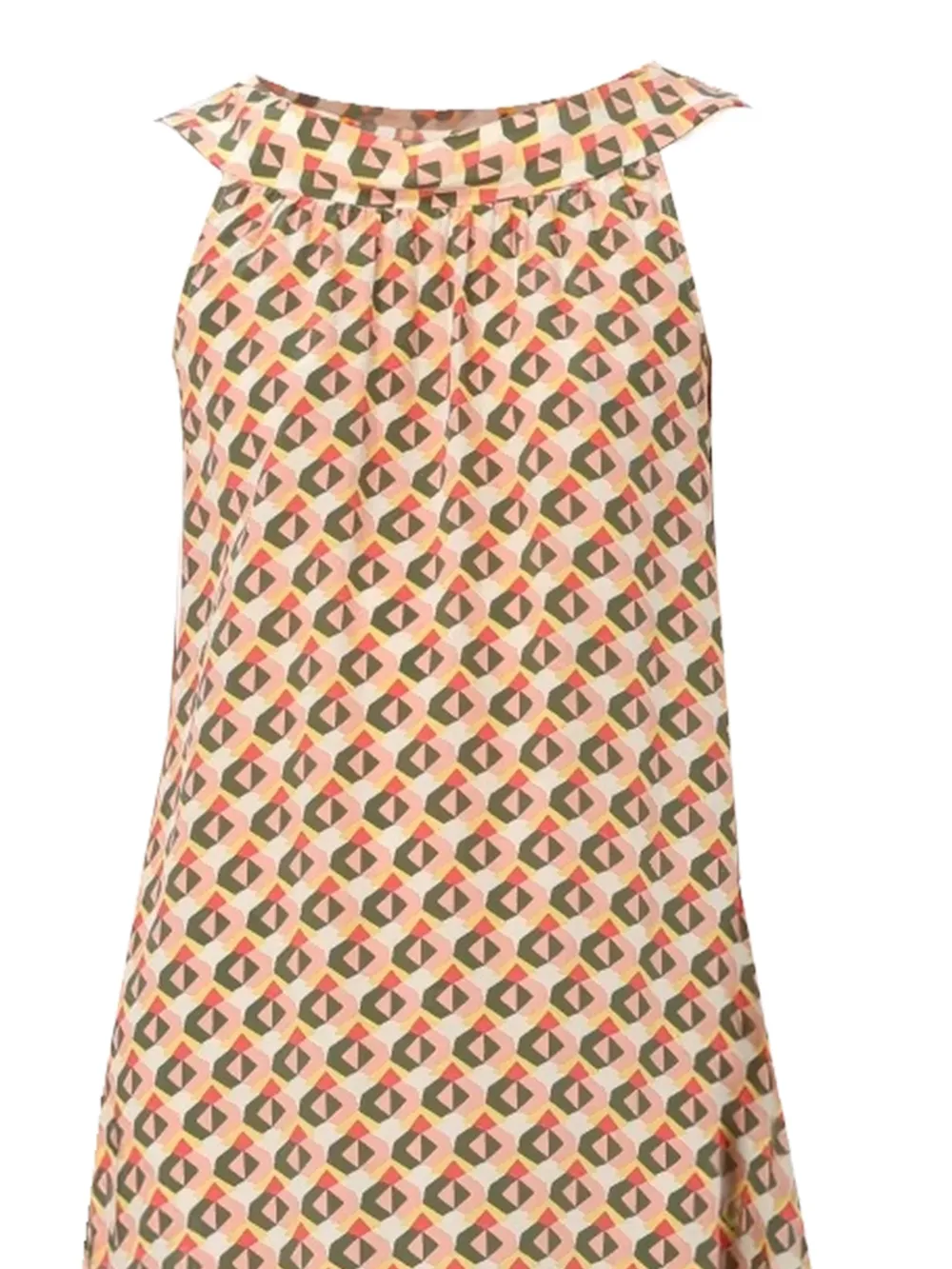  Aspesi Geometric-print Midi Dress - Neutrals 