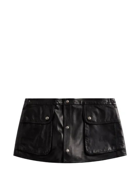 R13 front-pocket leather skirt