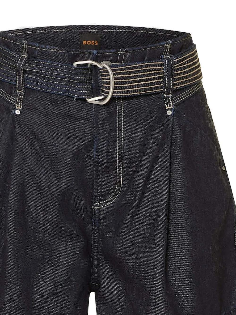  Boss Belted Denim Shorts - Blue 