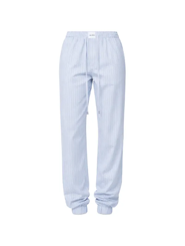 The Attico Drawstring Striped Trousers in Blue