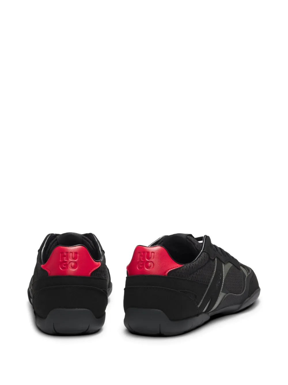 HUGO Sneakers met mesh vlakken Zwart