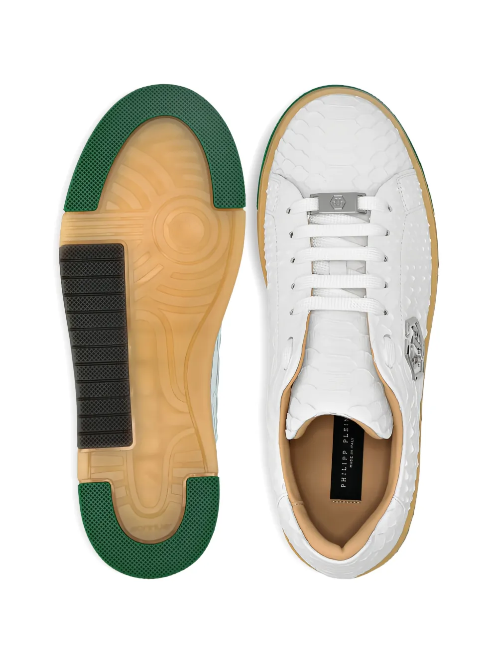 Philipp Plein Sneakers met python logo Wit