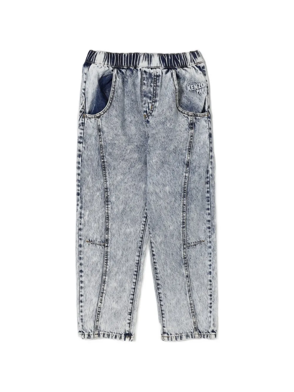 Kenzo Kids elasticated waistband denim jeans - Blu