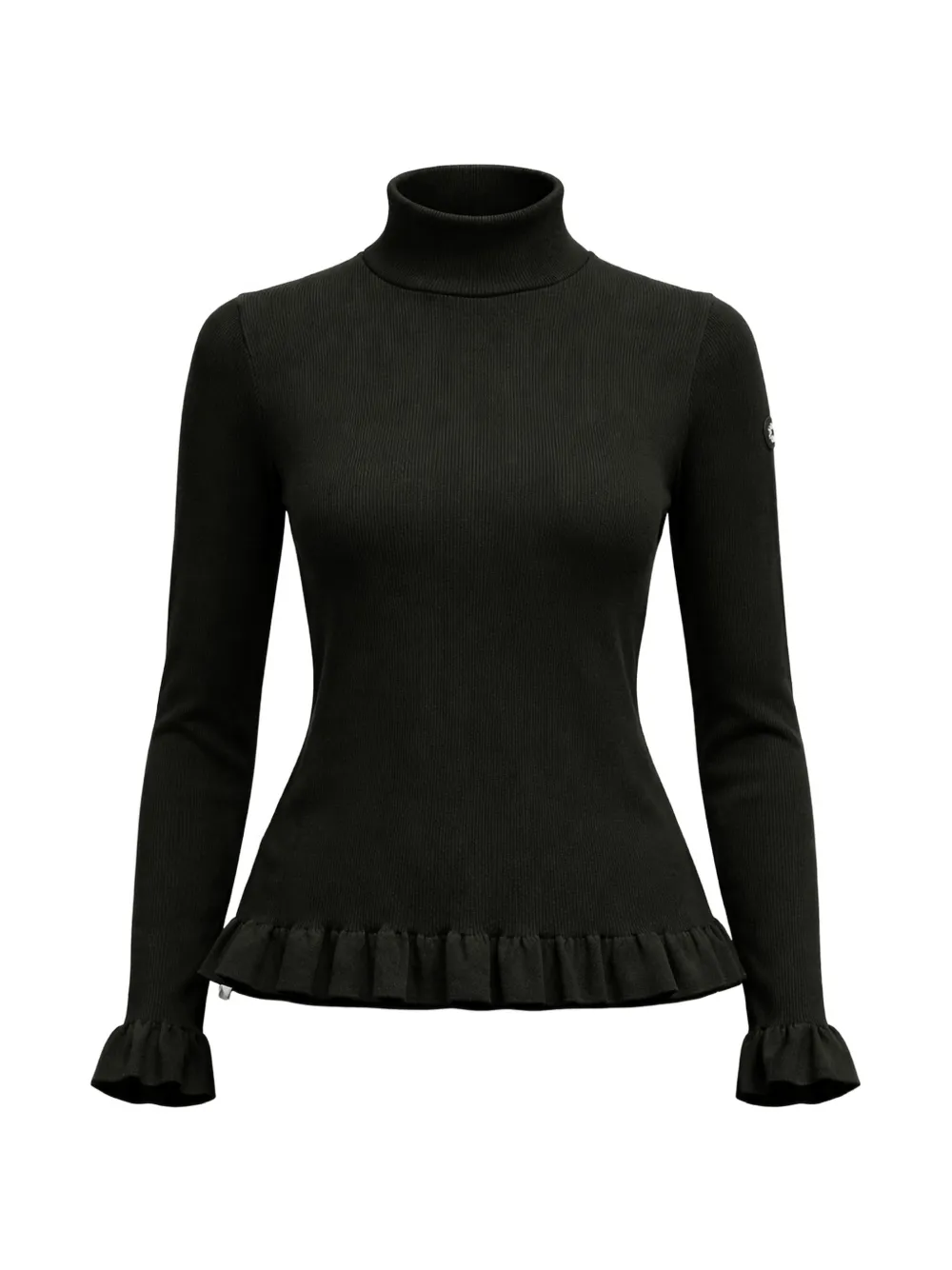 NEWLAND Maglione a coste con ruches - Nero